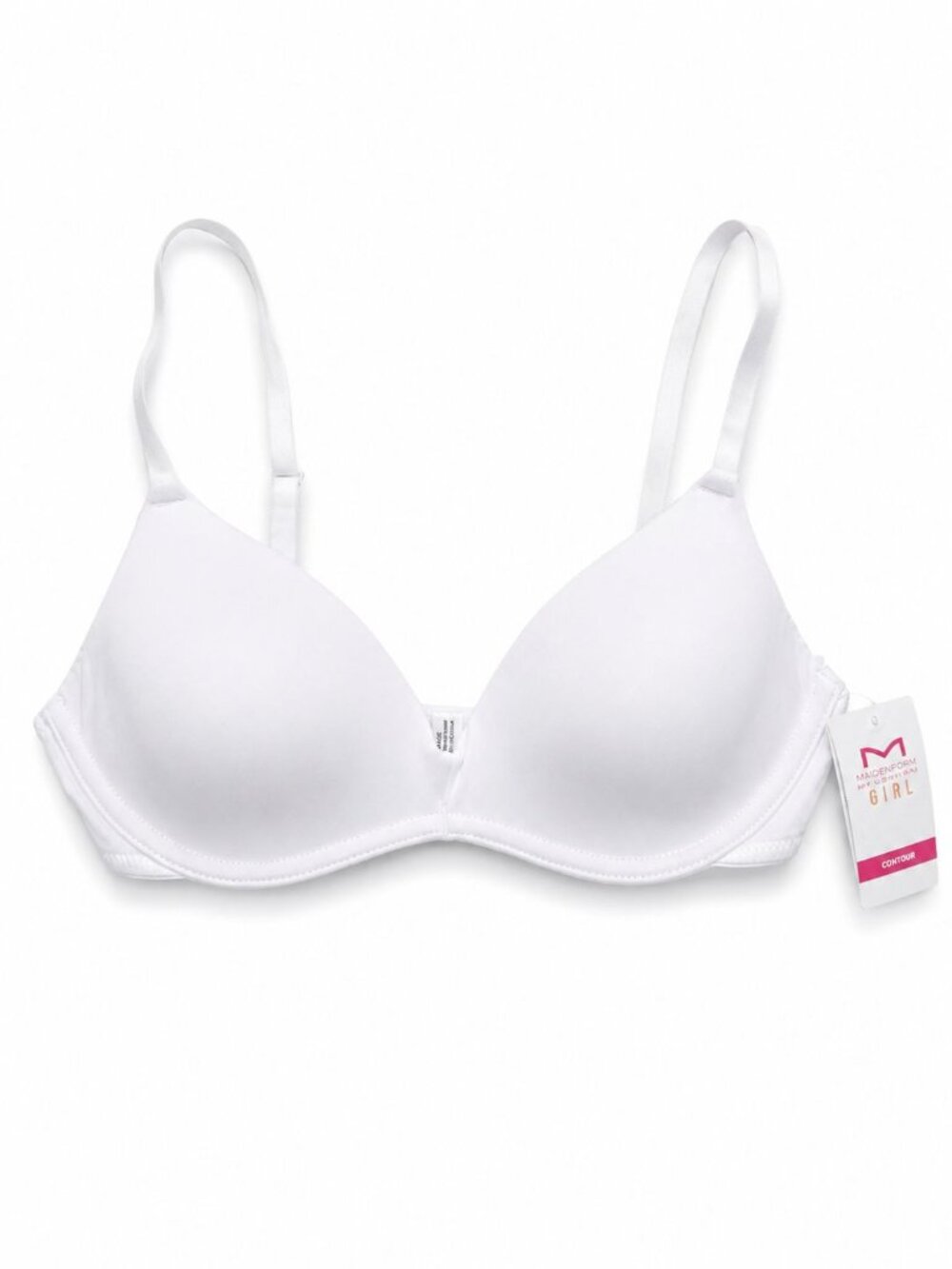 Maidenform Girl size 34A Contour White Bra NEW